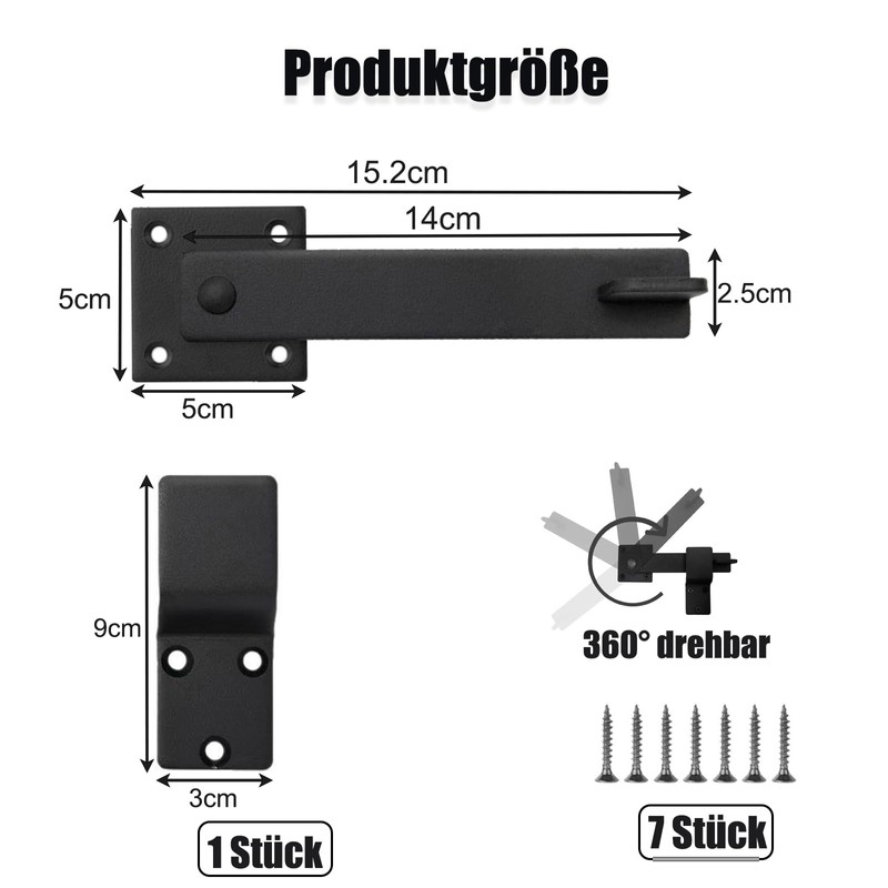 Pack of 8 Lockable Door Bolts, 15.2 cm Sliding Door