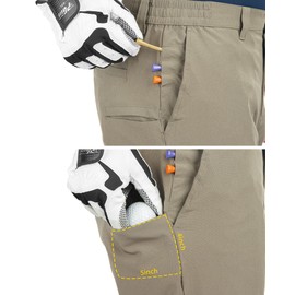 33,000ft Men's Golf Shorts 9" Dry Fit Stretch Golf Short UPF 50+ Lightweight Flat Front Golf Shorts with Pockets Taupe