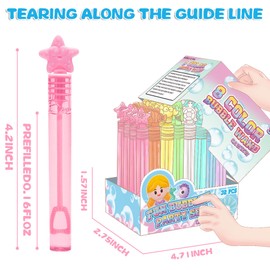 32 Pcs Mermaid Bubbles for Kids with Display Box, 8 Color Mini Pastel Bubble Wand for Mermaid Birthday Decorations, Ocean Party Favors, Goody Bag Stuffer, Under The Sea Animal Gift for Girls Toddlers