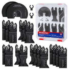 WORKPRO 22Pcs Multi Tool Blades for Wood/Metal/Plastics, Universal Quick Release Oscillating Saw Blades Fit for Bosch, B&D, Fein, Dremel, Makita, Milwaukee, Ryobi and More