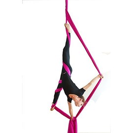 Aerial Silks Starter Kit - Durable 11Yards of Aerial Yoga Hammock with Hardware, Aerial Swing for Acrobatic Flying Yoga & All Levels (Aerial Rigging Point Up to 14ft)