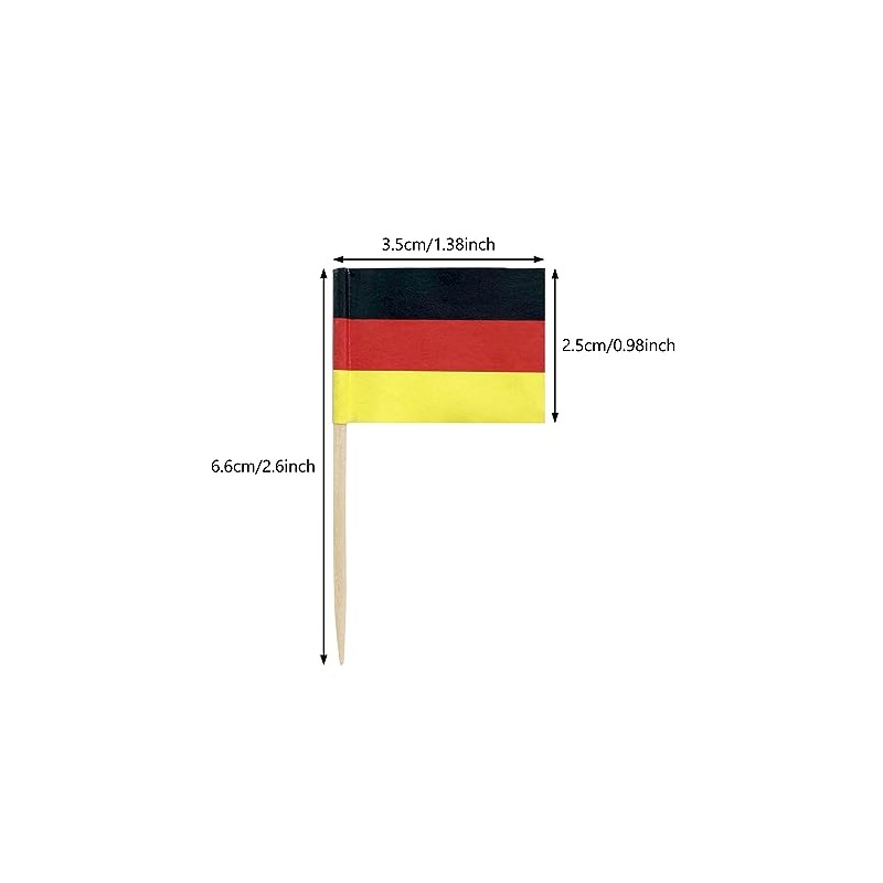 Newkita 100 Pcs Germany Toothpick Flag German Small Mini Cupcake