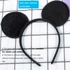 CHuangQi Mouse Ears Headband, Solid Black (Set of 12)
