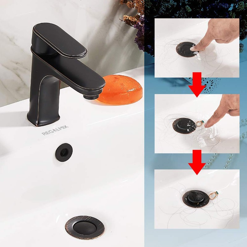 REGALMIX Oil Rubbed Bronze Pop UP Drain, Bathroom Vessel Lavatory