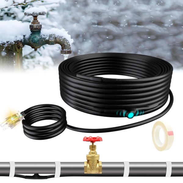 TOPDURE JHSD 18-feet Pipe Heating Cable Built-in Thermostat