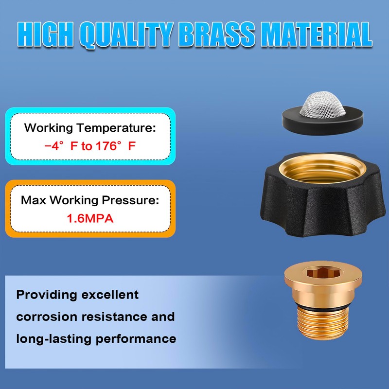 Jingzan 2 Pack Brass Water Inlet Fitting for Pressure Washer