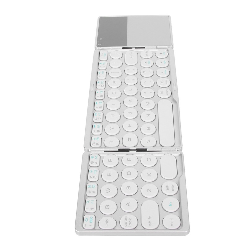 Round Key Bluetooth Foldable Keyboard with Touchpad Universal 140mAh Wireless