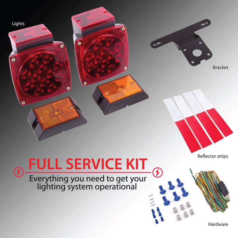 Wellmax 12V LED Trailer Lights Kit, Submersible and Waterproof, Attachable