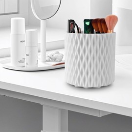 Fosinz Pen Pencil Holder Cup Container 360 Degree Rotating Desk Organizer Stand Decor Brush Scissor Holder Decoration Office Desk Home School