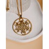 MINACHI Sacred Angel Seal Archangel Metatron Cube Gold Plated Necklace,