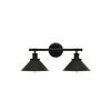 Licperron Black 2-Light Vanity Wall Sconce Lighting, Farmhouse Bathroom Wall