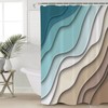 BestLives Shower Curtains for Bathroom Geometric Ocean Bathroom Curtain Turquoise