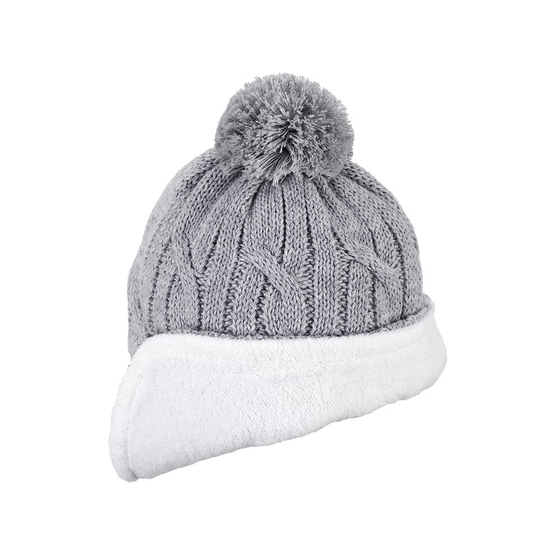 Sterntaler Knitted Hat with Bobble (Strickmütze) - Grey (Silver Mel.