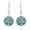 Tree of Life Dangle Drop Earrings, 925 Sterling Silver Moissanite