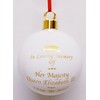 HM Queen Elizabeth II In Loving Memory Bauble 7 cm