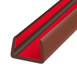 Rubber Edge Trim, Flexible Edge Banding, 1/2"(12.7mm) U Channel Furniture Edge Protector, Self Adhesive Edge Guards for Plywood, Wood, Glass Parts, 20Ft, Brown Color