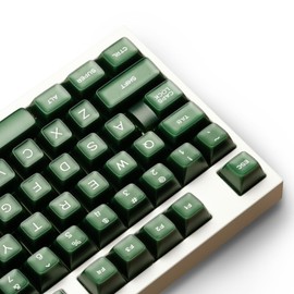 Emerald Jade Keycaps 142 Keys Double Shot PBT Keycaps RSA Profile, Translucent Green Shine Through, Custom Set for ISO ANSI 60, 75, 80, 95, 100% Mechanical Keyboard
