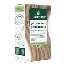 Herbatint Permanente Haarfarbe Gel 10C Platinblond Asche - 170 ml | Ammoniakfrei, 100% Abdeckung für weißes Haar | für empfindliche Haut, mit 8 natürlichen Bio-Extrakten