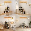OSCHF Ladder Cube Storage Bookcase - Wooden L-Shaped 3-Tier Corner
