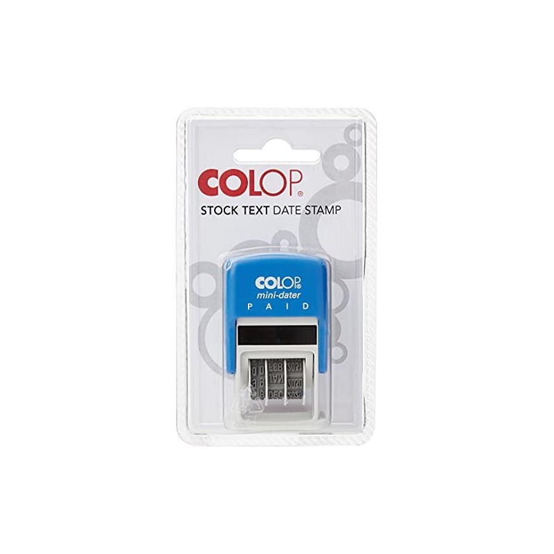Colop S160-L2 Mini Text Dater Stamp PAID 12 Years Self-Inking