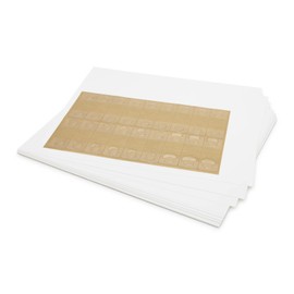 Hygloss Art Board with Hang Tabs - Great for Artwork, Arts & Crafts Supplies, Classroom or Home Projects & More - 25 White Sheets & 36 Clear Self-Adhesive E-Z Hang-Ups per Pack - 10"x13"