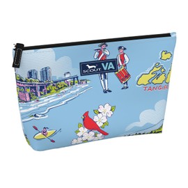 SCOUT Twiggy Makeup Bag, Slim Water-Resistant Pouch Zips Shut, Wipes Clean, Packs Easily
