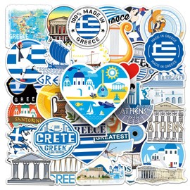 Greece Stickers 50 Pack Laptop Stickers,Vinyl Waterproof Stickers for Water Bottles Skateboard Scrapbook Bike Computer,Phone,-Graffiti Stickers Pack for Teens Girls Kids Adults(Greece)