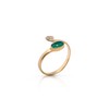 Koral Jewelry 14K Gold Plated Created Emerald Adjustable Spiral Midi