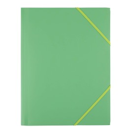 D.RECT Corner Folder with Elastic Band Made of PP Green