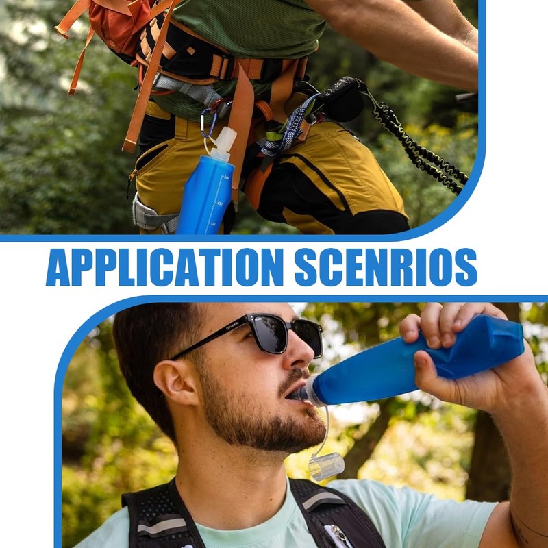 GNHG Pack of 2 Silica Gel Foldable Drinking Bottles, Running