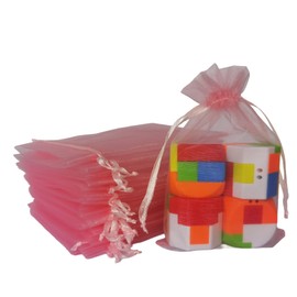 4x6 inch Organza Gifts Bags Drawstring for Travel Jewelry,Candy,50 Pc Blush Pink Sheer Fabric Clear Mesh Wrap Rope Satin Sachet for Baby Shower,Birthday,Christmas,Party Favors,Bridal Shower,Wedding