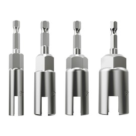 1/4 Inch Hex Shank, Slot Wing Nuts Drill Bit Socket Wrenches Tools Set,Power Wing Nut Driver Set, Drills Bits for Panel Nuts Screws Eye C Hook Bolt (4P(9 12 15 18))