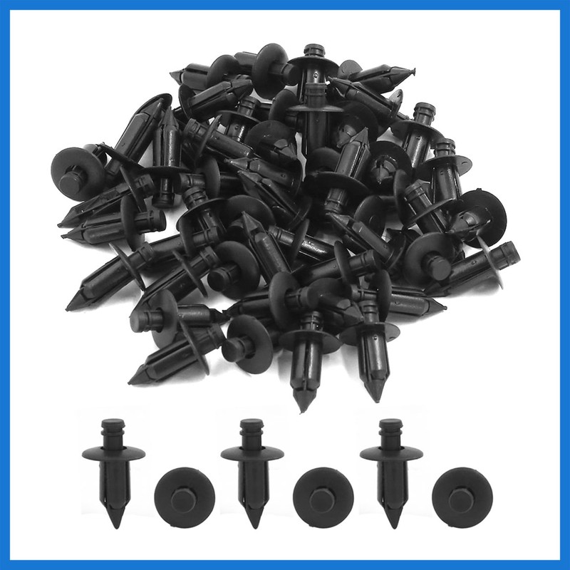 VekAuto 50 Pcs Black Plastic Door Trim Push Pins Fastener