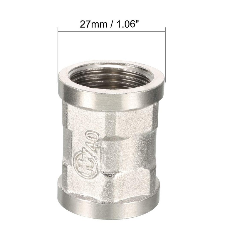 sourcing map Brass Pipe Fitting Coupling 1/2 PT Female Thread