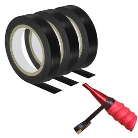 Coollooda グリップテープ グリップ 3本入り 滑り止め 吸汗 通気性 衝撃吸収 テニスラケット バドミントン 野球 ゴルフ 自転車 釣り竿 ダンベル用 バット用 ブラック 長さ10ｍ 幅1cm