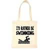 Print4U I'd Rather Be Swimming Swimmer Shopping Tote Bag Ladies