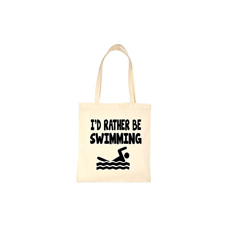 Print4U I'd Rather Be Swimming Swimmer Shopping Tote Bag Ladies