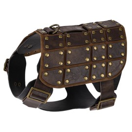 HiiFeuer accesorio de ropa de perro de piel sintética medieval, disfraz divertido intercambiable, ropa de la edad media para Perro (café oscuro A)