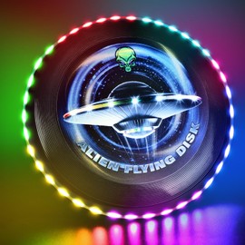 IEEILULU LED Frisbee, Frisbee with Light, Luminous Frisbee with 12 Light Effects, Reusable, LED Frisbee Disc Fun Sports for Children Adults Lawn Beach Outdoor