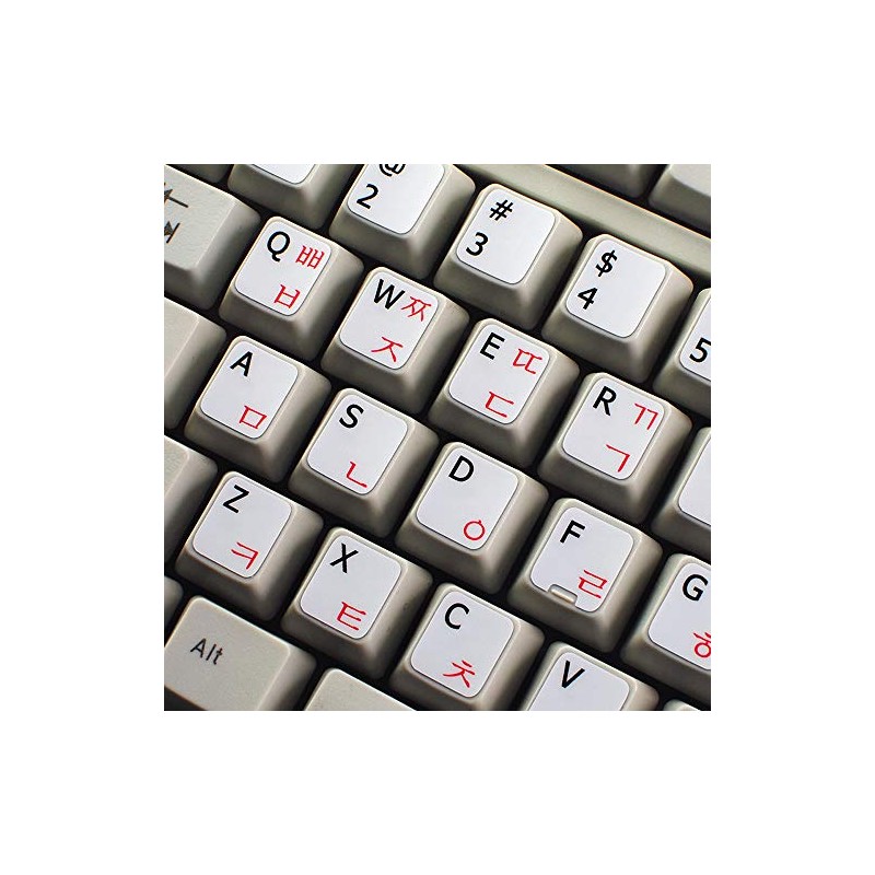 4Keyboard Korean-English Matte Non-Transparent Keyboard Stickers White Background for Desktop,