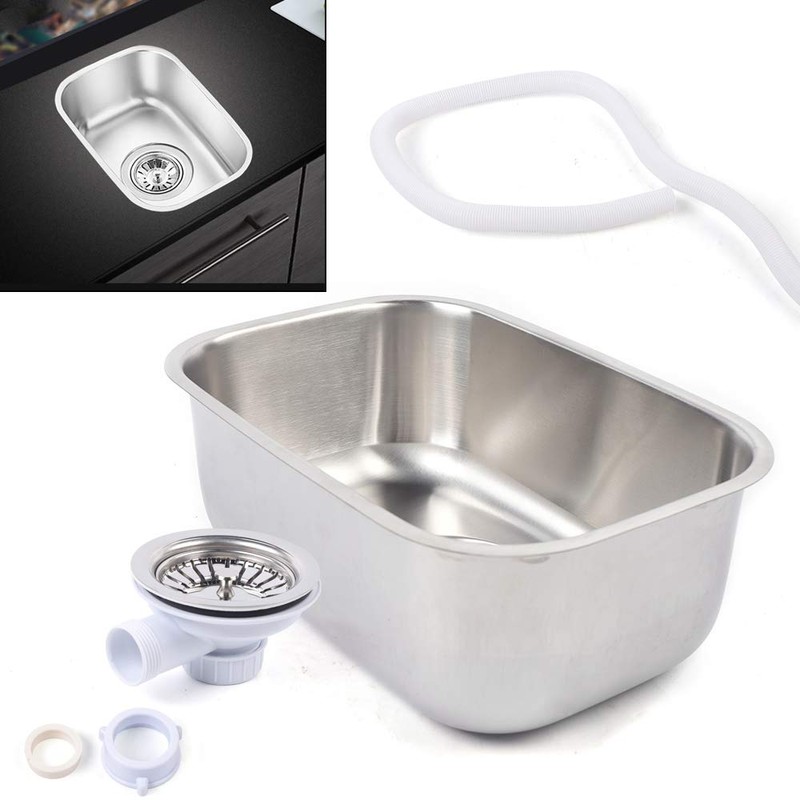 Small RV Sink,Stainless Steel Caravan Camper Sink with Water Pipe,