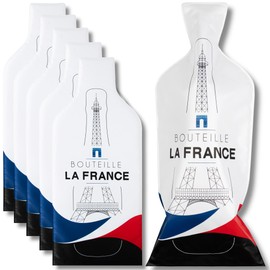 Bottle France | Triple-Layer Reusable Wine Travel Protector Sleeves for Glass Bottles | Impact & Leak Resistant | Bag Luggage | Airplane Cruise Car | Gift Vacation Party | 6 Pack w/6 Bubble Wraps