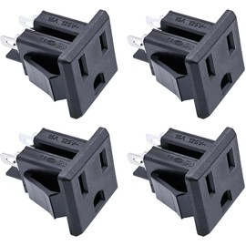 mznowsea 4Pcs US Power Socket Plug Panel 15A 125V AC 3 Pins Panel Mount Outlet Industrial Plug Female Connectors Adapter