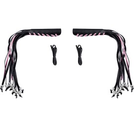 2 PCS Faux Leather Motorcycle Lever Covers with Fringes, Motorcycle Brake Clutch Lever Covers Grip Tassels Motorcycle Handlebar Handle Grip Covers, Fringed Leather Lever Covers Wraps with Skulls