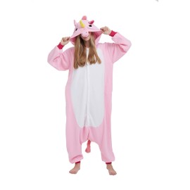 SimZoo Adult Animal Onesie Pajamas, Men and Women's Unicorn Costume Sleepwear, One-Piece Unisex Homewear Large