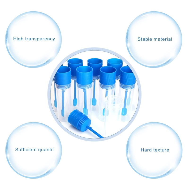 TOTSUN 20Pcs Stool Containers Sample 15 ML Plastic Test Tube
