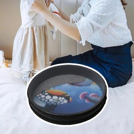 Yibuy Sound Drum Percussion Wave Bead Ocean Hand Drum with Hardwood Sea Drum 253mm/9.96inch (Diameter) for Party