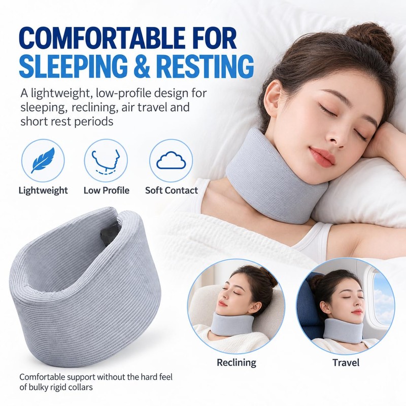 Neck Brace for Posture, Soft Cervical Collar for Sleeping, Working