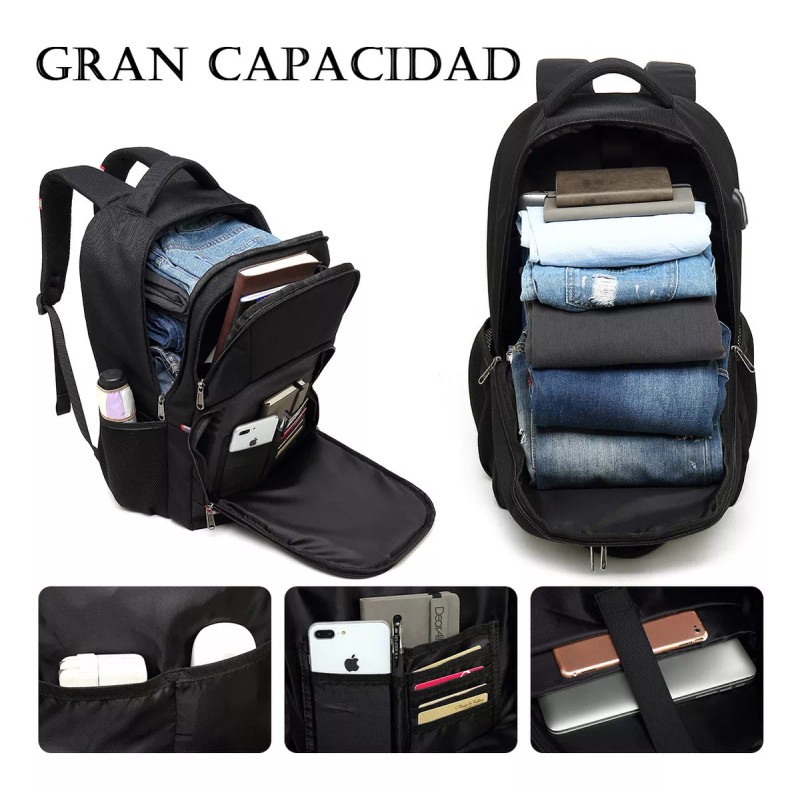 Wowomart XW0100 Mochila para portátil 17 pulgadas Mochila escolar impermeable
