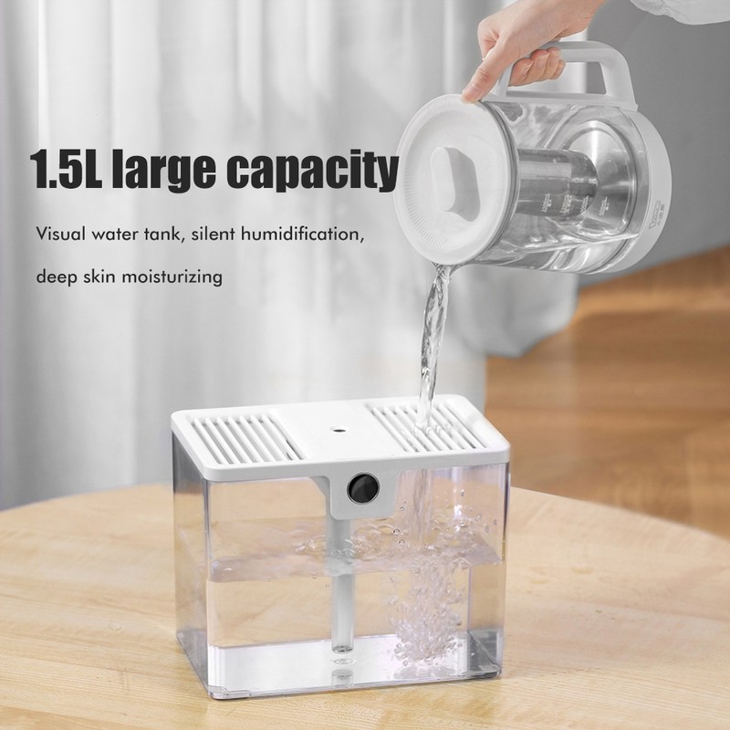 1.5L Fully Transparent Air Humidifier Large Capacity Air Purifying Mist